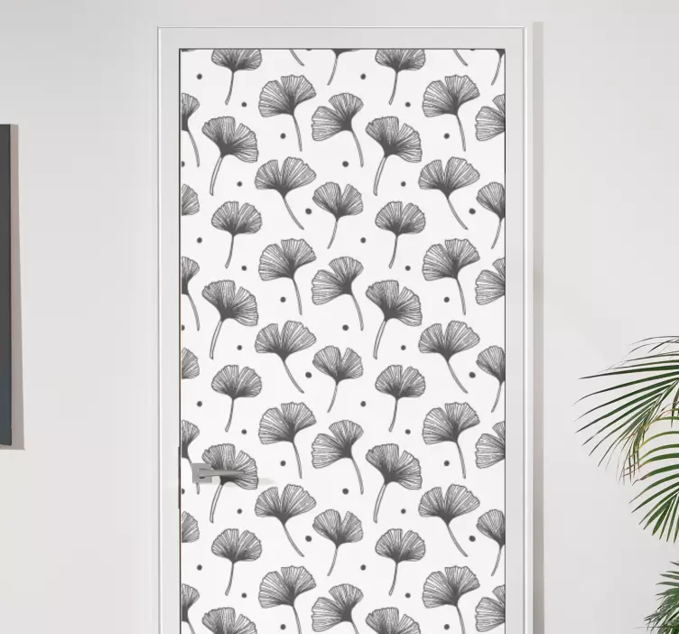 Sticker porte feuilles noires et blanches - TenStickers