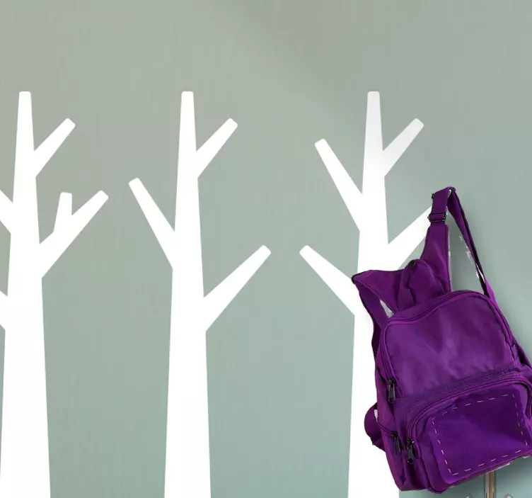 Sticker porte manteau ombres d'arbres artistiques - TenStickers
