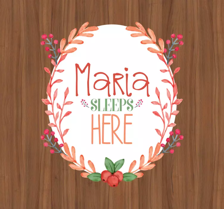 Sticker porte prenom sleeps here - TenStickers