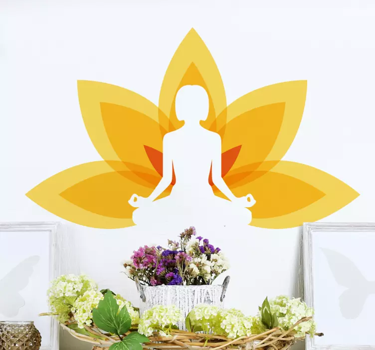 Sticker pose yoga fleur - TenStickers