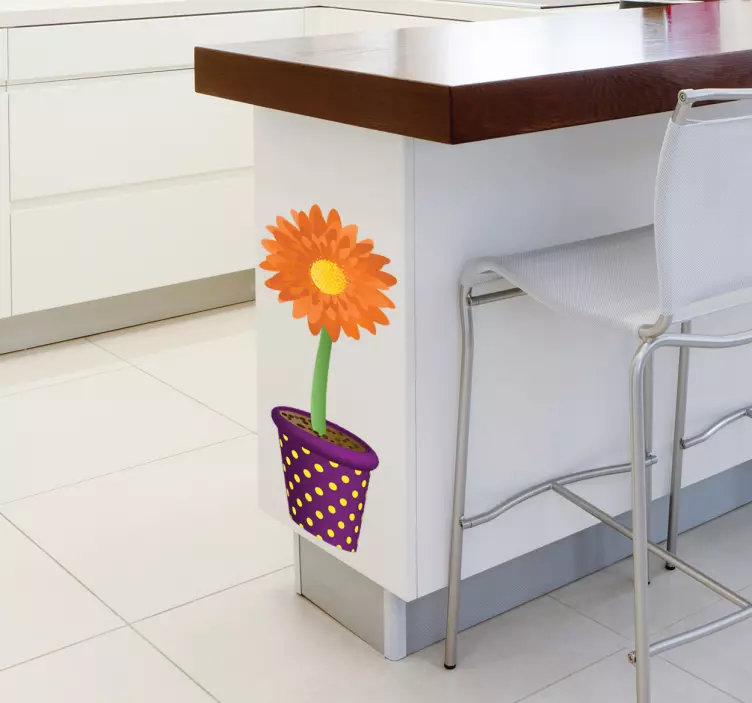 Sticker pot tournesol - TenStickers