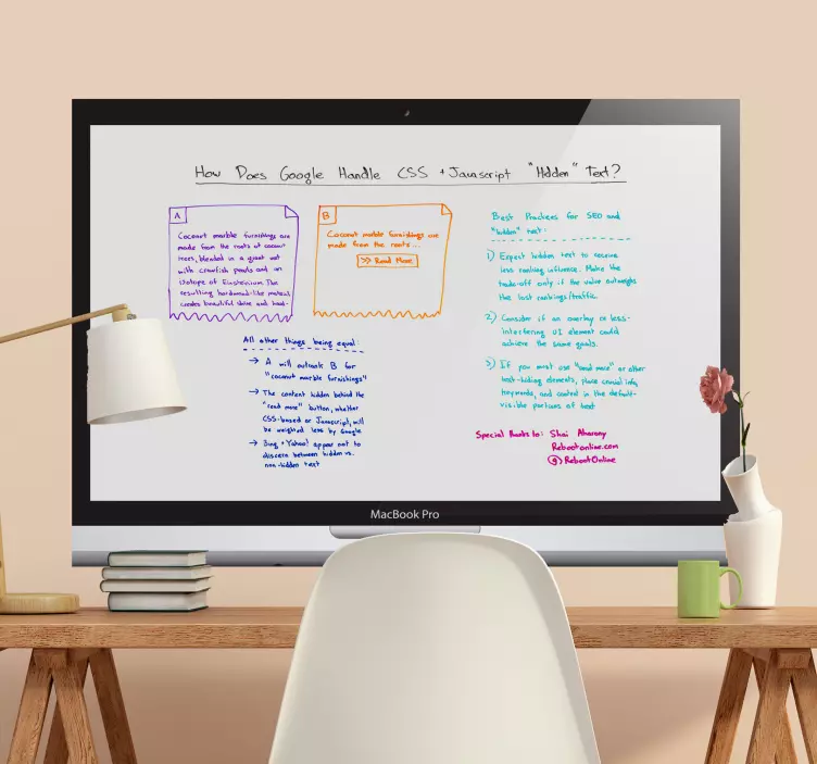 Tableau blanc adhésif écran MacBook - TenStickers