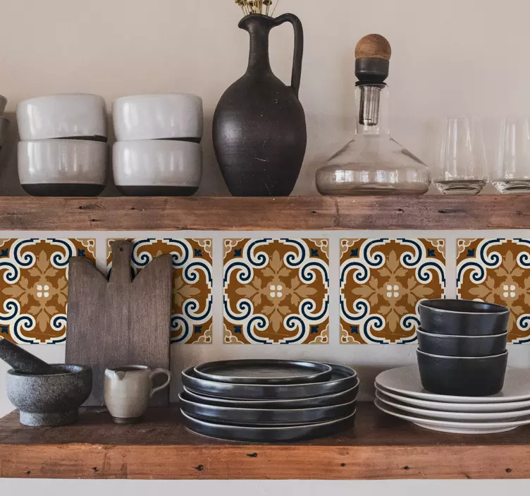 Sticker carrelage style ciment brun - TenStickers