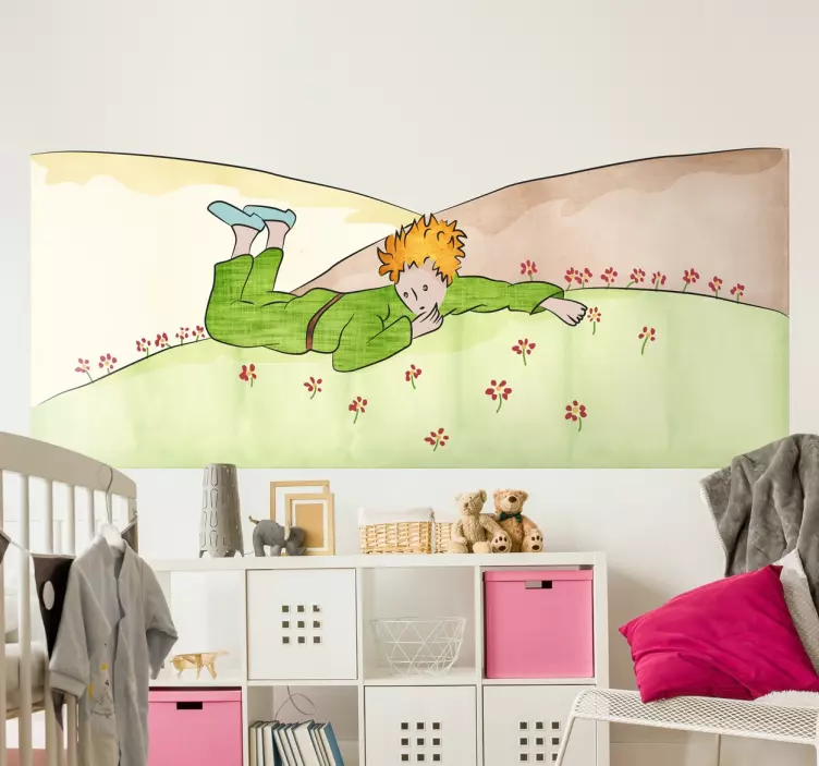 Sticker chambre bébé scène Petit Prince - TenStickers