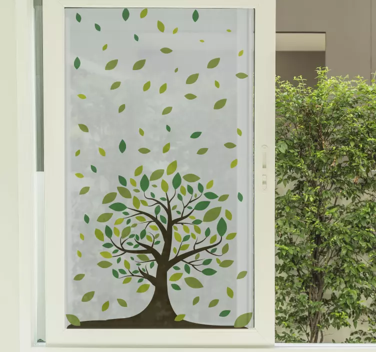 Sticker fenêtre feuilles et arbres - TenStickers
