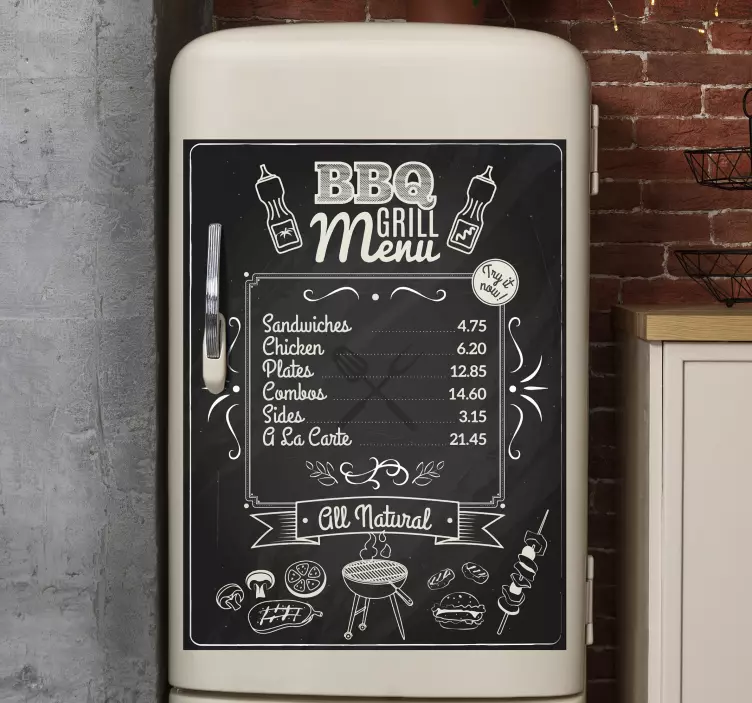 Sticker frigo barbecue menu - TenStickers
