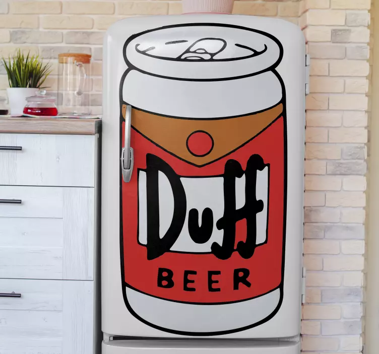 Sticker frigo image bière Duff - TenStickers