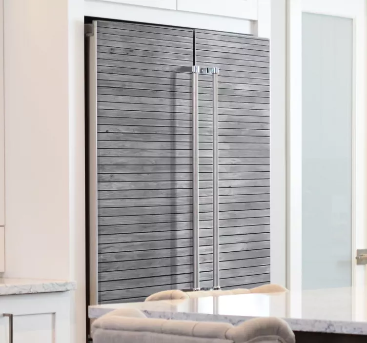 Sticker Frigo en Bois gris - TenStickers