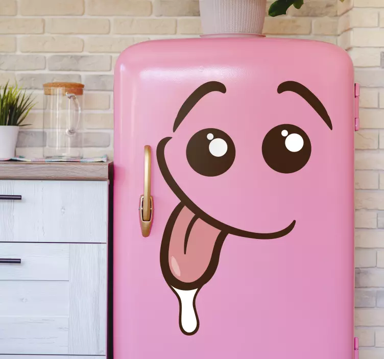 Sticker frigo Bonhomme rose - TenStickers