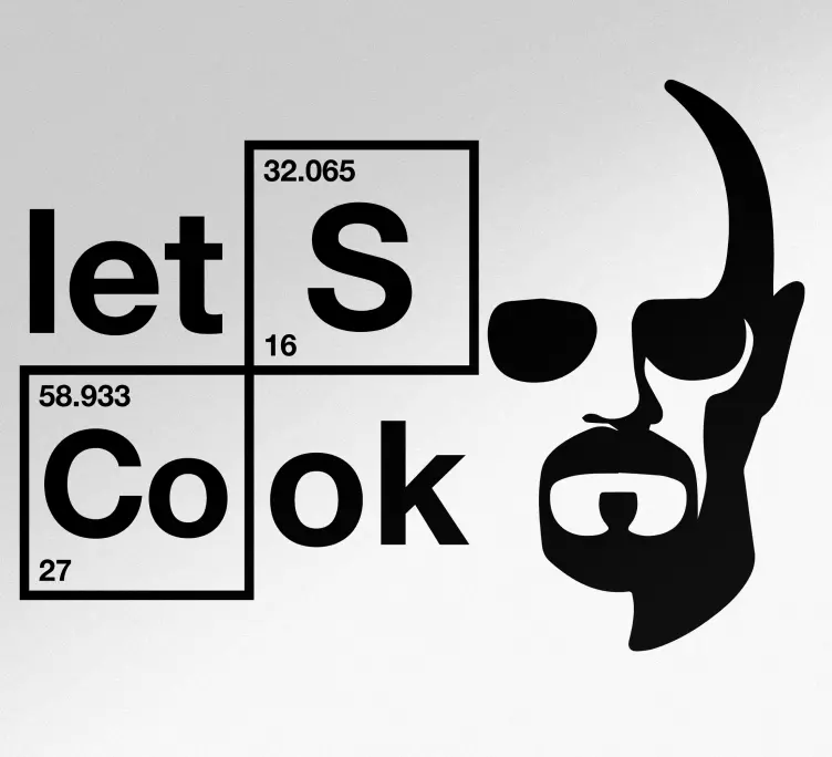 Sticker Frigo Cuisinons la conception du visage de l'homme - TenStickers