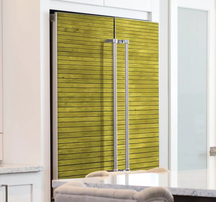 Sticker Frigo éclairage en bois - TenStickers