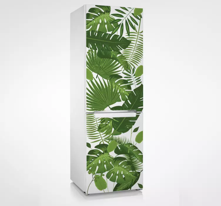 Sticker frigo grandes feuilles tropicales - TenStickers