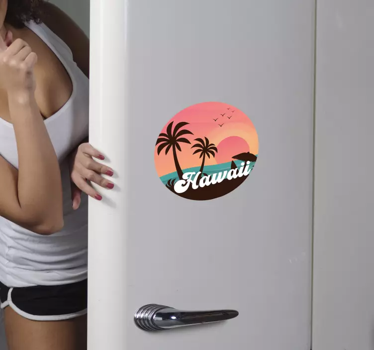 Sticker frigo Hawaii vintage - TenStickers