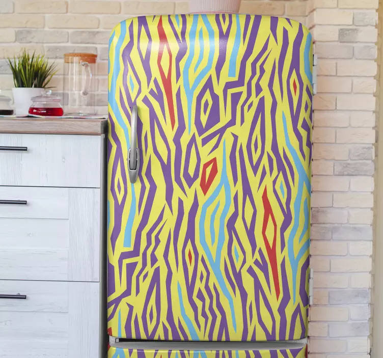 Sticker Frigo Imprimé animal zèbre vintage - TenStickers