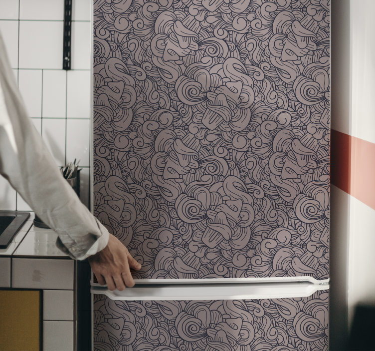 Sticker Frigo motif paisley abstrait - TenStickers