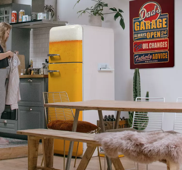 Sticker frigo bière géante - TenStickers