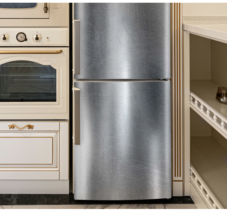 Sticker frigo effet métal argenté - TenStickers