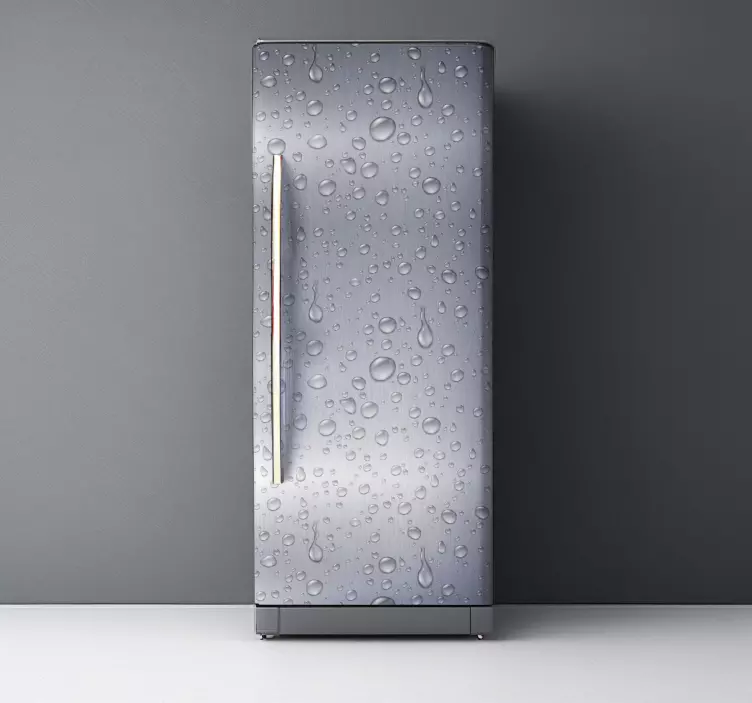 Sticker frigo gris avec des gouttes - TenStickers