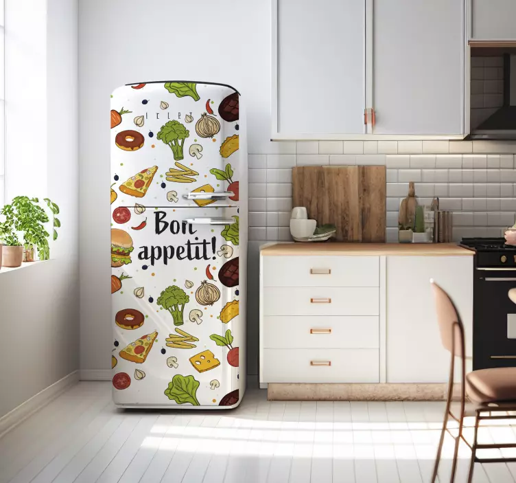 Sticker réfrigérateur vinyle illustration nourriture - TenStickers