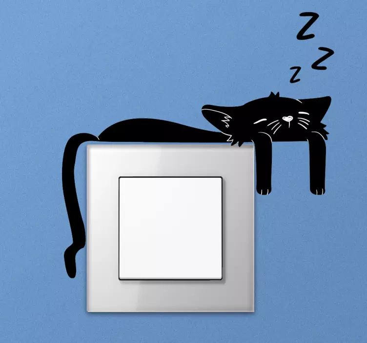 Sticker interrupteur chat noir - TenStickers