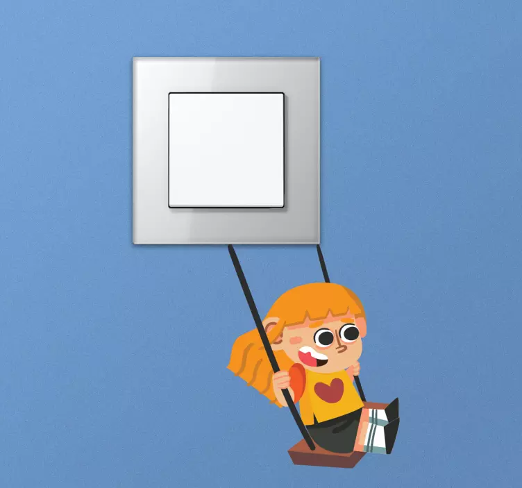 Sticker Interrupteur petite fille se balançant - TenStickers