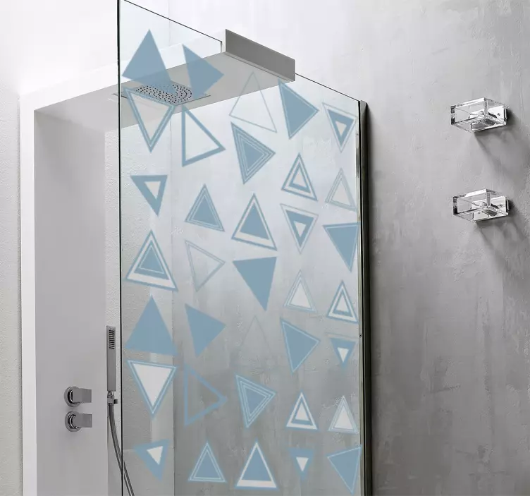 Sticker motif triangles bleus et blancs - TenStickers