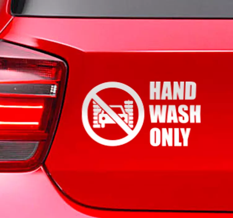 Sticker pour voiture hand wash only - TenStickers