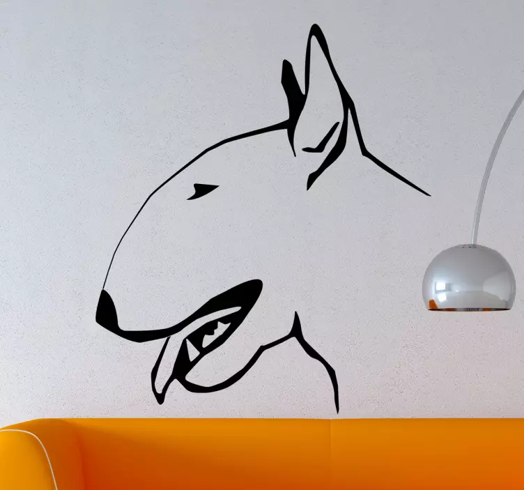 Sticker mural pour salon profil bull terrier - TenStickers