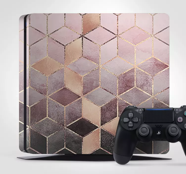 Sticker PS4 conception de motifs géométriques - TenStickers