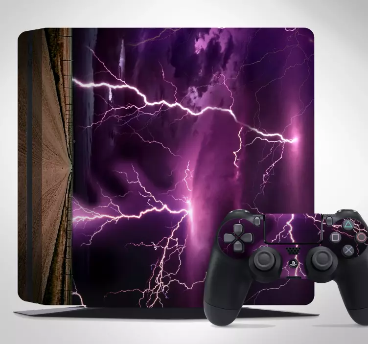 Autocollant PS4 éclairs orage - TenStickers