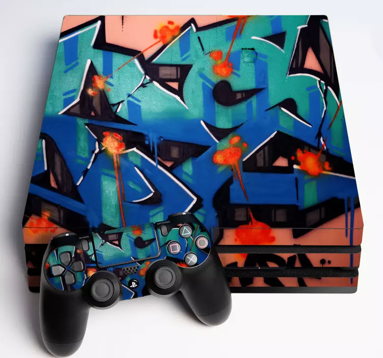 Sticker ps4 motif graffiti Éclatant - TenStickers