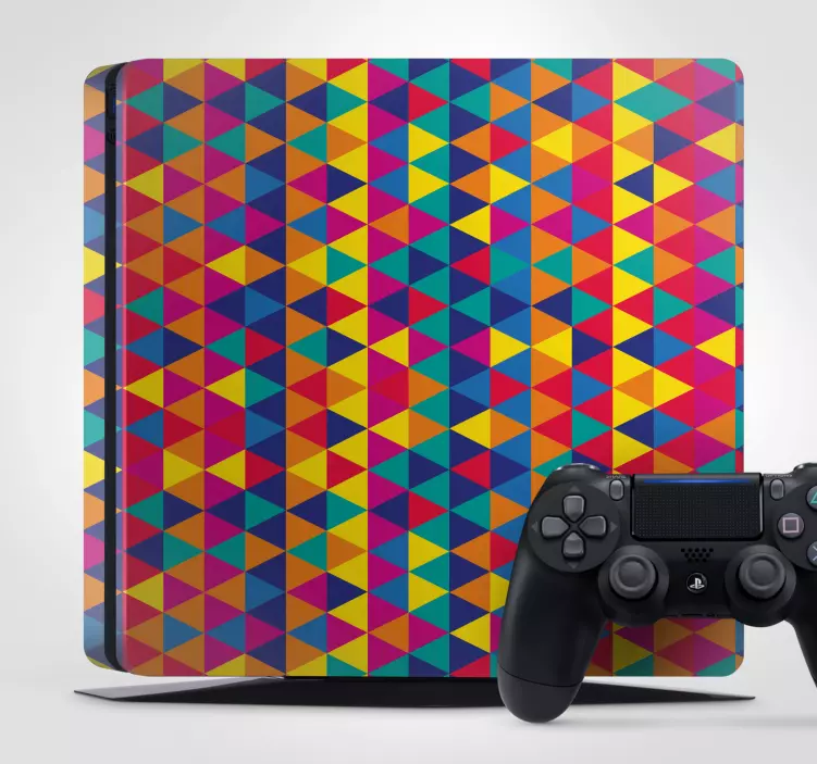 Sticker PS4 motif triangulaire coloré - TenStickers