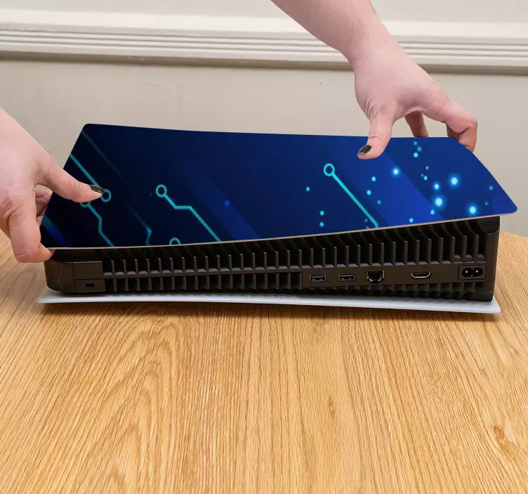 Sticker PS5 schéma de circuit bleu - TenStickers