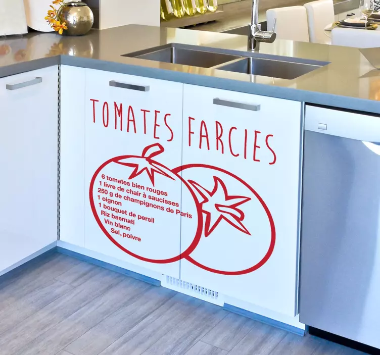 Sticker recette tomates farcies - TenStickers