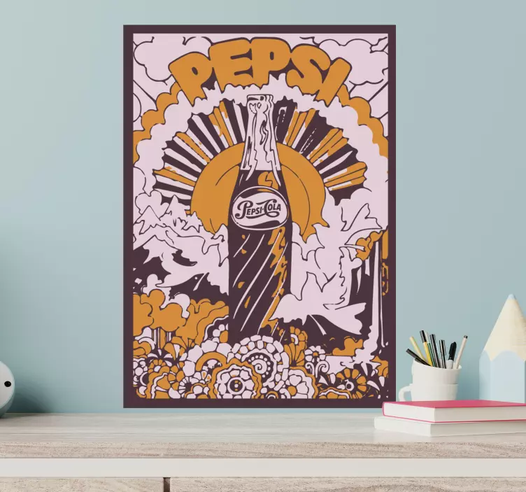 Sticker vintage design Pepsi Cola des années 70 - TenStickers