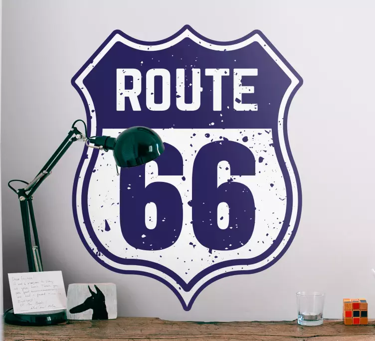 Sticker vintage Route 66 - TenStickers