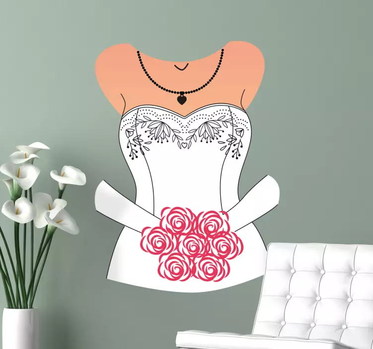 Sticker mariage robe de mariée - TenStickers