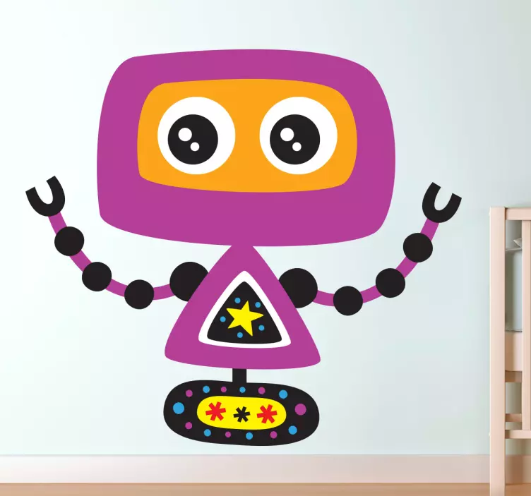 Sticker robot violet - TenStickers