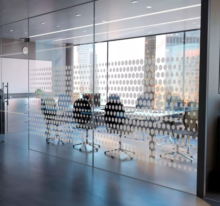 Sticker Vitre Cercles Symétriques Opaques - TenStickers