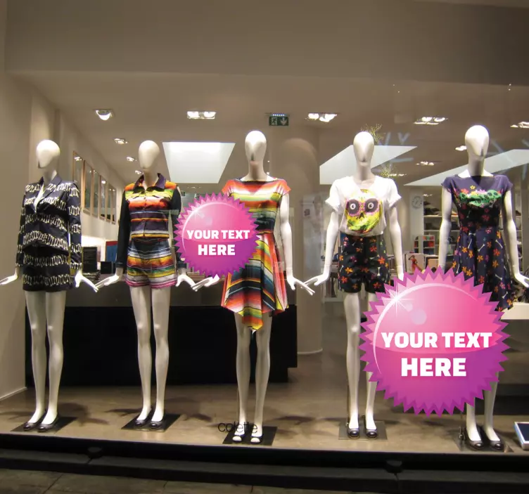 Sticker rond rose à piques offre - TenStickers