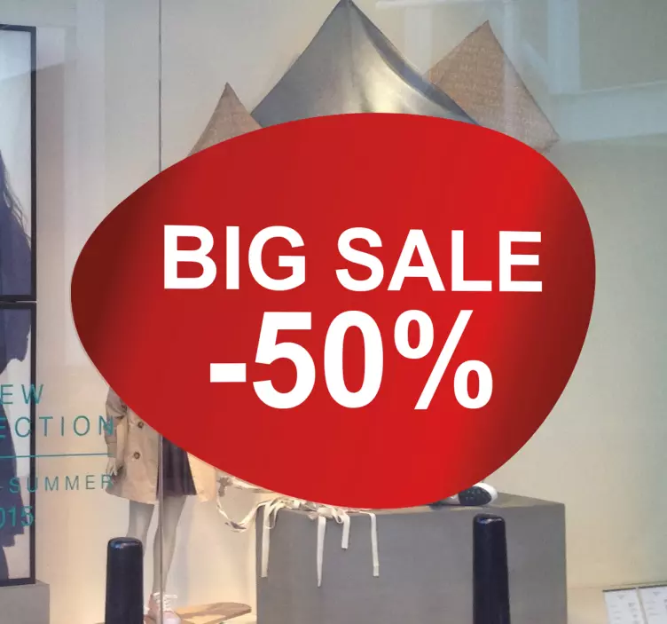 Sticker rond rouge promotions - TenStickers