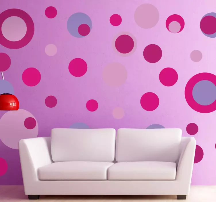 Pack de Sticker ronds roses - TenStickers
