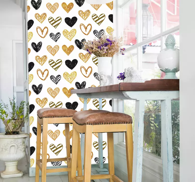 Sticker Saint Valentin Coeurs Motif - TenStickers