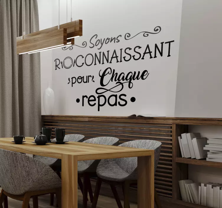 Sticker salle à manger citation de gratitude - TenStickers