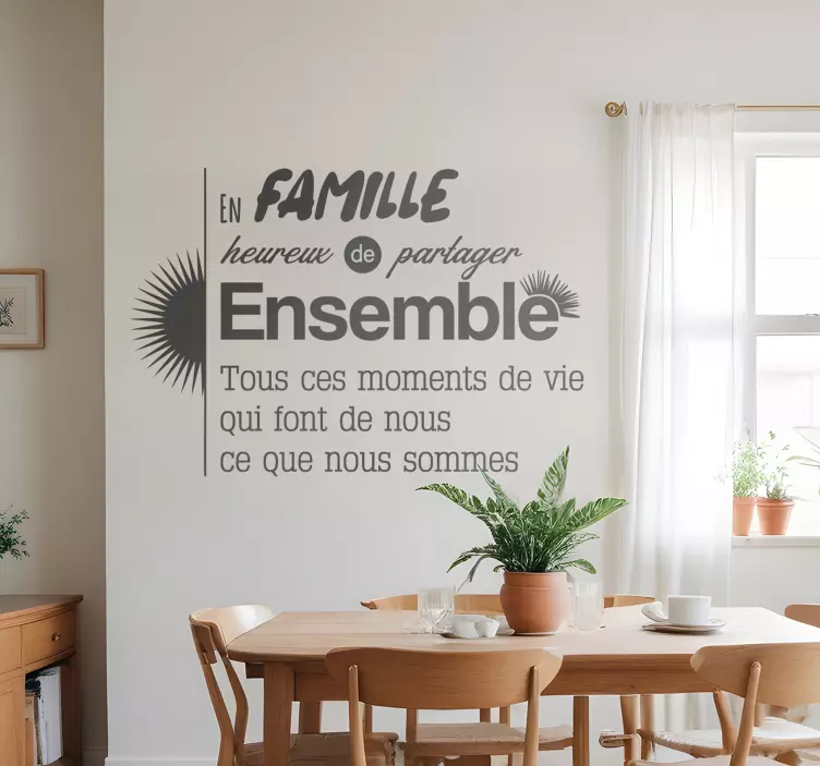 Adhésif mural citation familiale inspirante - TenStickers