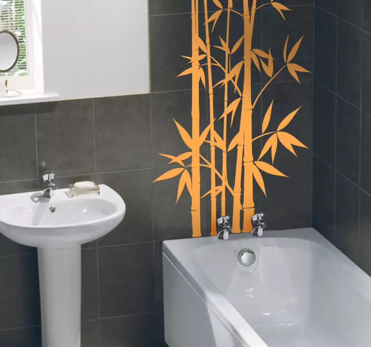 Sticker mural salle de bain bambou - TenStickers