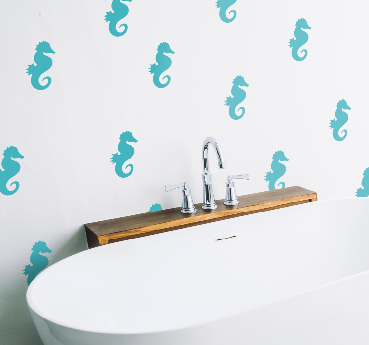 Sticker salle de bain hippocampe - TenStickers