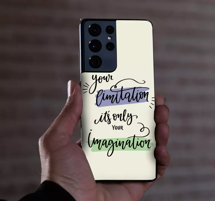 Sticker samsung citation sur les limites de l'imagination - TenStickers