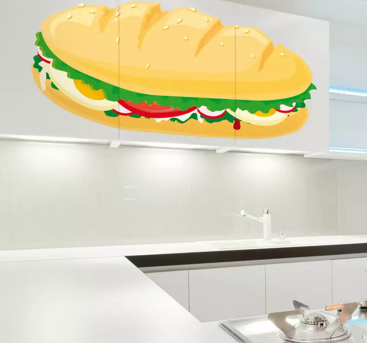 Sticker restaurant d'entreprise sandwich crudités - TenStickers