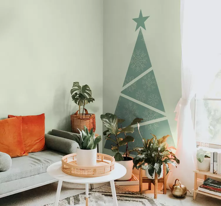 Sticker sapin de Noël géométrique - TenStickers